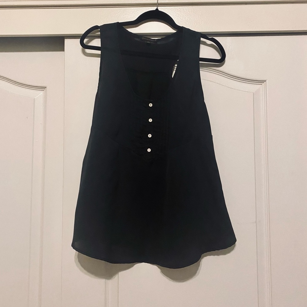 Lucca Couture Black A-Line Tuxedo Style Tank Top